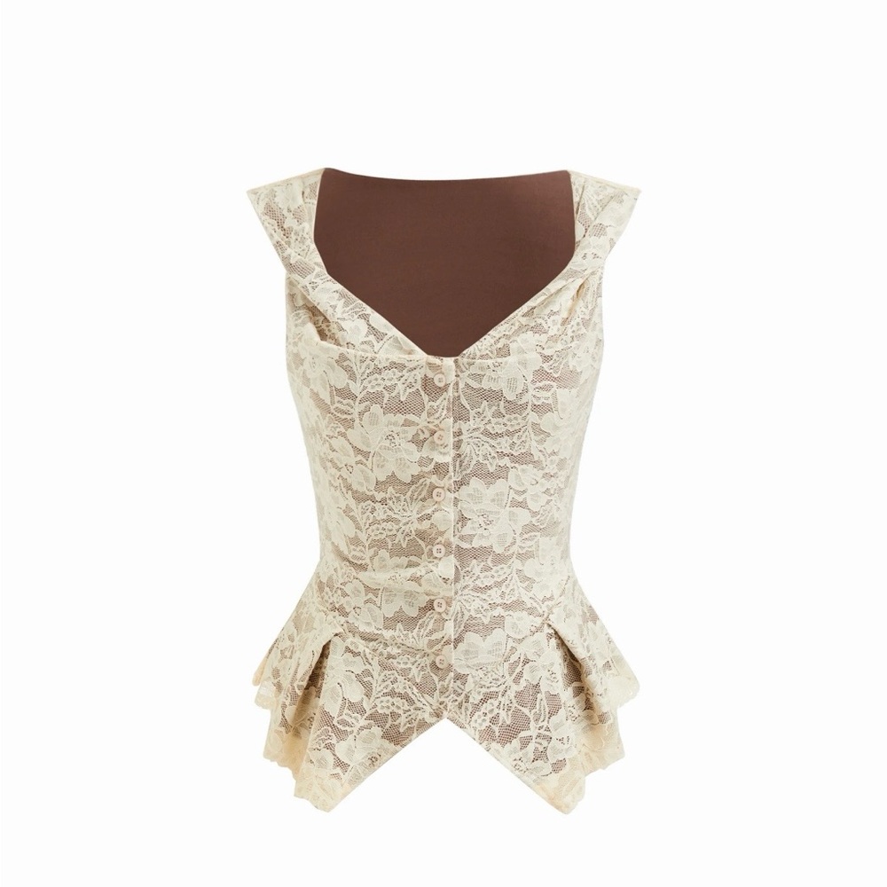 Cider Cream Lace Button Down Shirt
